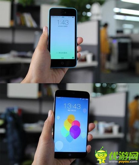藍(lán)色版魅族MX3首次曝光 真機(jī)對比iPhone5c