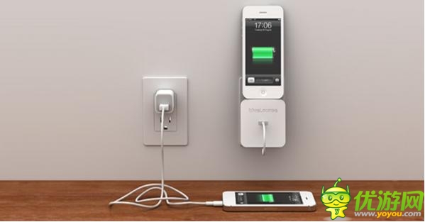 簡(jiǎn)約又省空間的iPhone墻壁充電底座