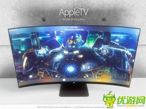 蘋果曲面電視概念設計亮相 擁有土豪金配色