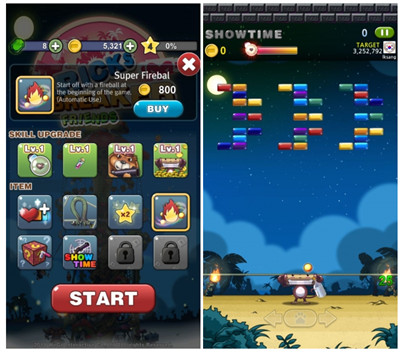 《打磚塊 朋友》結(jié)合Combo道具系統(tǒng)的打磚塊游戲