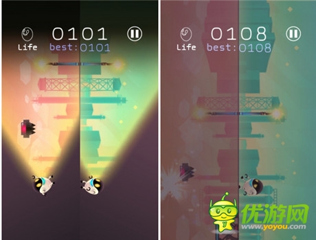 跑酷游戲《奔跑機器人》2個關(guān)卡同時玩