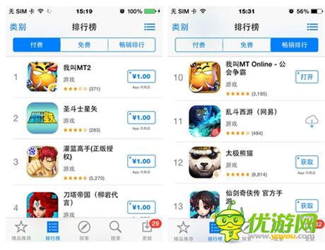 AppStore暢銷榜奇觀:MT2位列第一 MT堅守前十